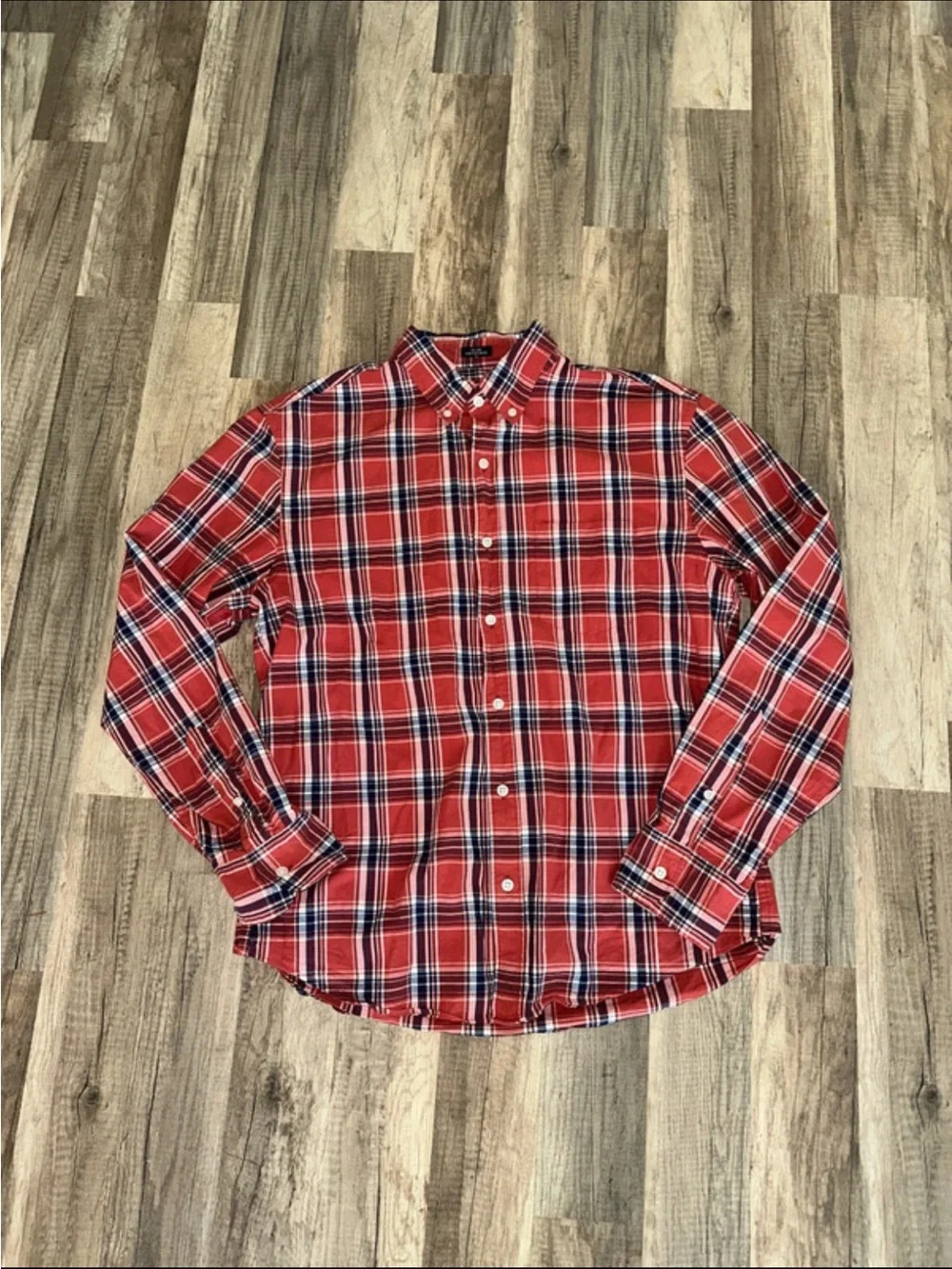 J. Crew Red Plaid Button-Down Shirt